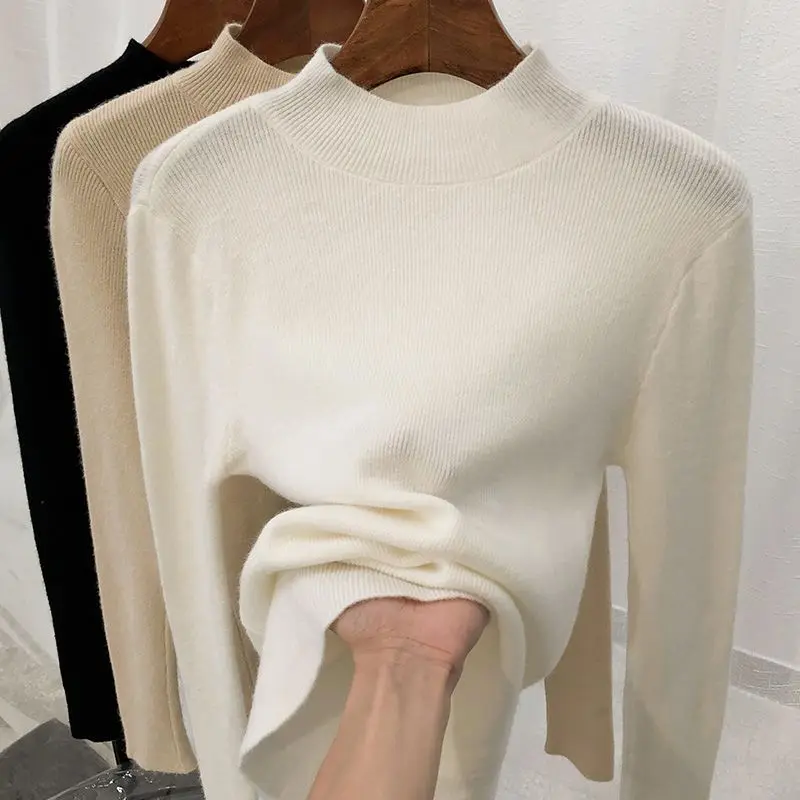 Half High Collar Sweaters for Women Autumn Winter Pullover Knitted Tops Solid Casual Slim Ladies Knitwear Fashion Sweater T114
Half High Collar Sweaters for Women Autumn Winter Pullover Knitted Tops Solid Casual Slim Ladies Knitwear Fashion Sweater T114