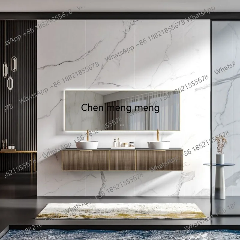 Light luxury Changhong glass bright multi-layer solid wood bathroom cabinet wash basin large round mirror wash table
Light luxury Changhong glass bright multi-layer solid wood bathroom cabinet wash basin large round mirror wash table