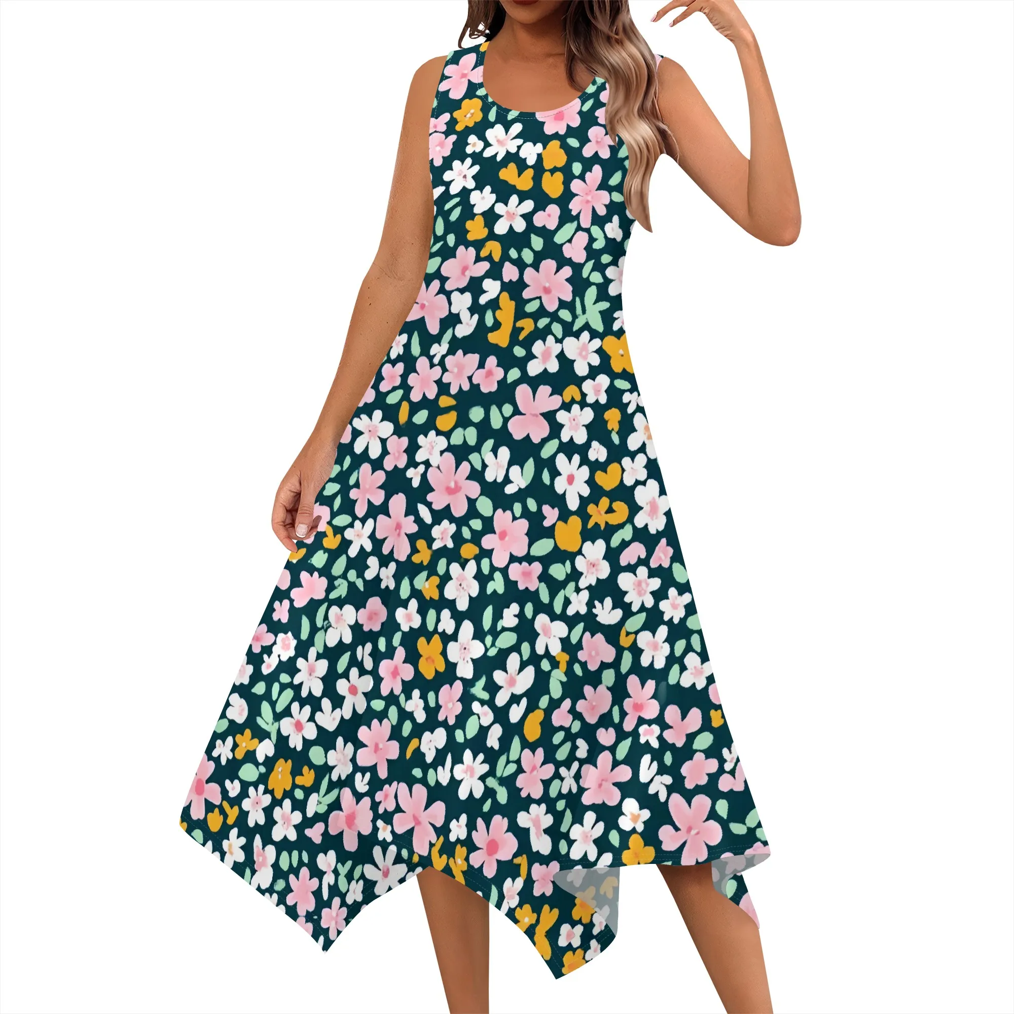 Women's Summer Hankerchief Hem Dress Casual Ditsy Floral Pattern Sundress Boho Flowy Midi Vacation Dresses
Women's Summer Hankerchief Hem Dress Casual Ditsy Floral Pattern Sundress Boho Flowy Midi Vacation Dresses