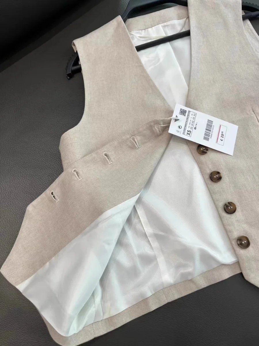 Casual Loose Women's Linen Blend Suit Vest Top orts Summer Faion Versatile Color Polyester Fiber 2024 New Arrival
Casual Loose Women's Linen Blend Suit Vest Top orts Summer Faion Versatile Color Polyester Fiber 2024 New Arrival