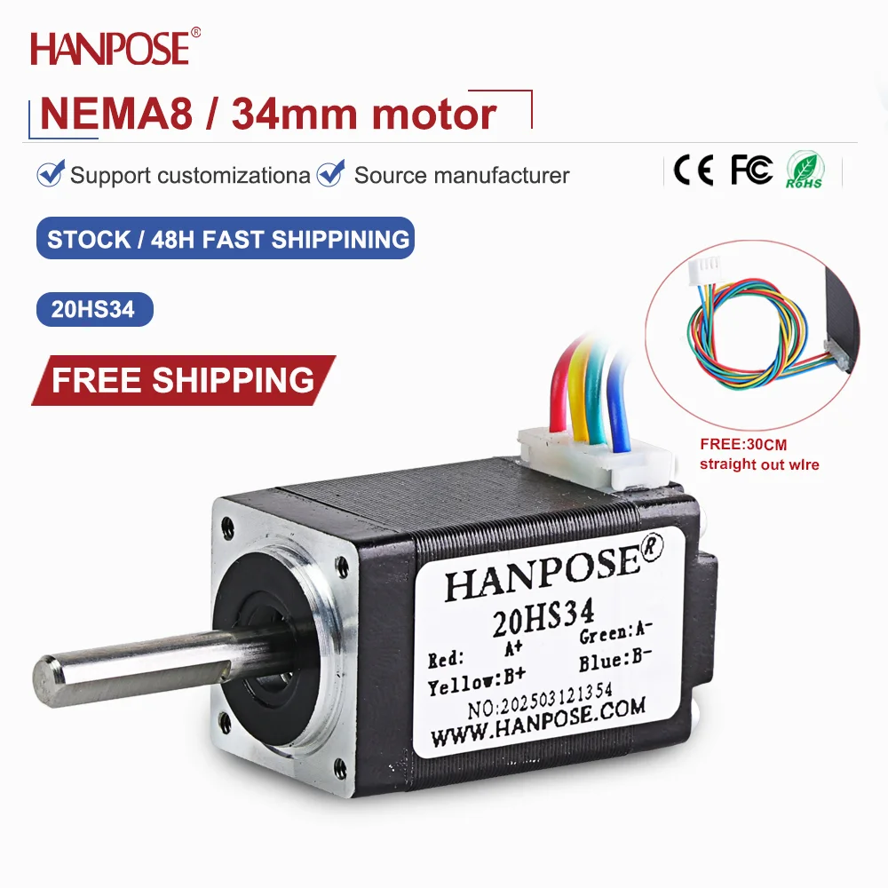 Миниатюрный шаговый двигатель NEMA8 20HS34 0,021N. m 0,8A Аксессуары для 3D-печати Производитель двигателей Прямые продажи на складе
Миниатюрный шаговый двигатель NEMA8 20HS34 0,021N. m 0,8A Аксессуары для 3D-печати Производитель двигателей Прямые продажи на складе