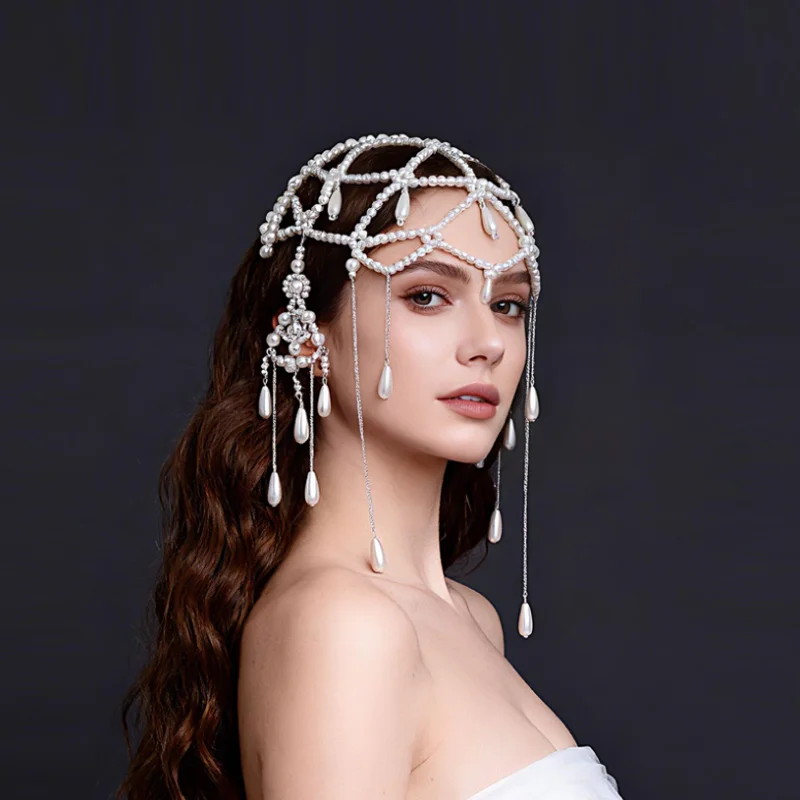Imitation Pearl Fringed Headband for Women Bridal Wedding Forehead Cover Hair Hairband Hair Hoop Fairy Hair Accessories
Imitation Pearl Fringed Headband for Women Bridal Wedding Forehead Cover Hair Hairband Hair Hoop Fairy Hair Accessories
