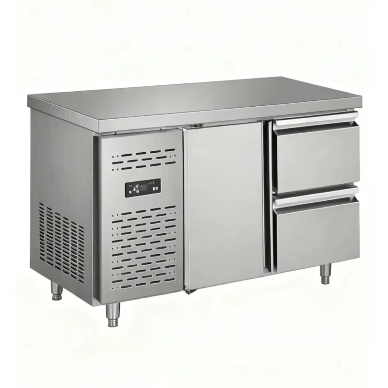 Охлаждаемый верстак для сохранения свежести Коммерческий холодильник Холодильник и глубокая морозильная камера под столешницей
Охлаждаемый верстак для сохранения свежести Коммерческий холодильник Холодильник и глубокая морозильная камера под столешницей