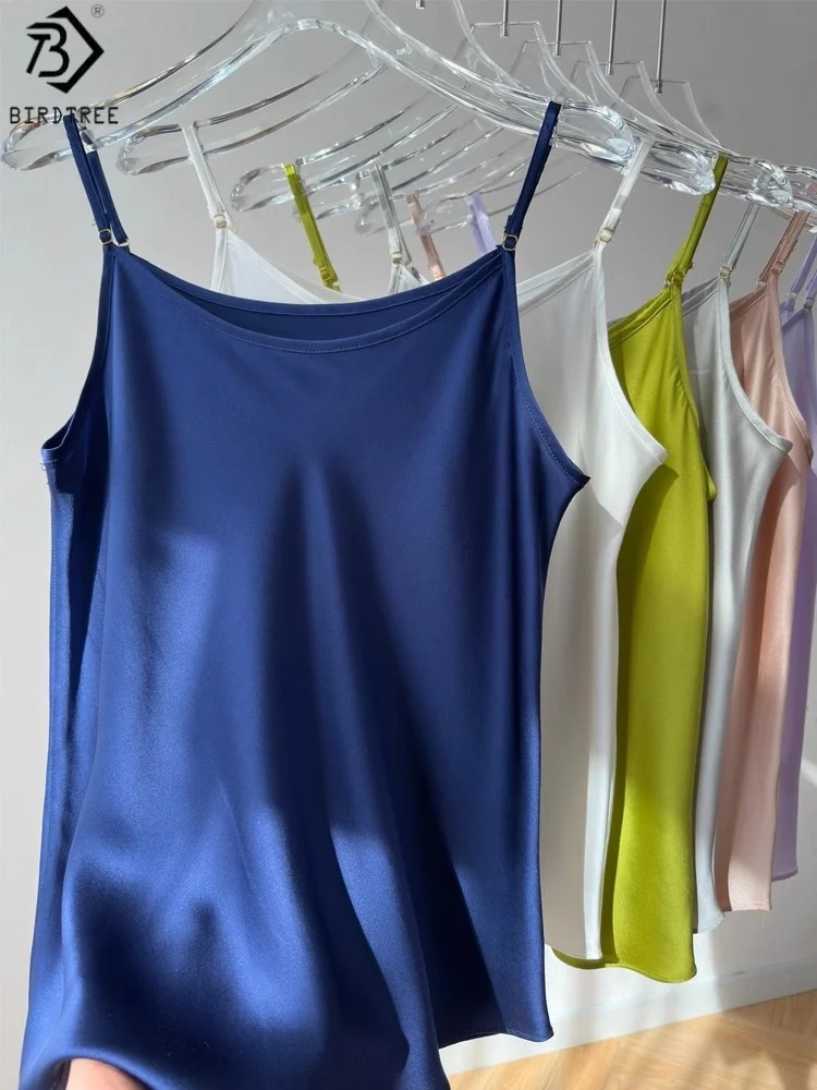 Birdtree 20MM Lining 100% Mulberry Silk Camisole,Women Plain Satin Solid Color Sexy Sling Vest,2025 Summer Tops T56437JF
Birdtree 20MM Lining 100% Mulberry Silk Camisole,Women Plain Satin Solid Color Sexy Sling Vest,2025 Summer Tops T56437JF