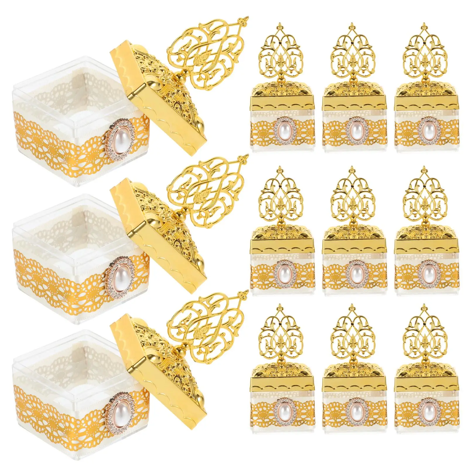 12 Pcs Candy Box Plastic Gift Boxes for Birthday Wedding Elegant Gold Trim Small Favor Boxes Sweets Containers
12 Pcs Candy Box Plastic Gift Boxes for Birthday Wedding Elegant Gold Trim Small Favor Boxes Sweets Containers