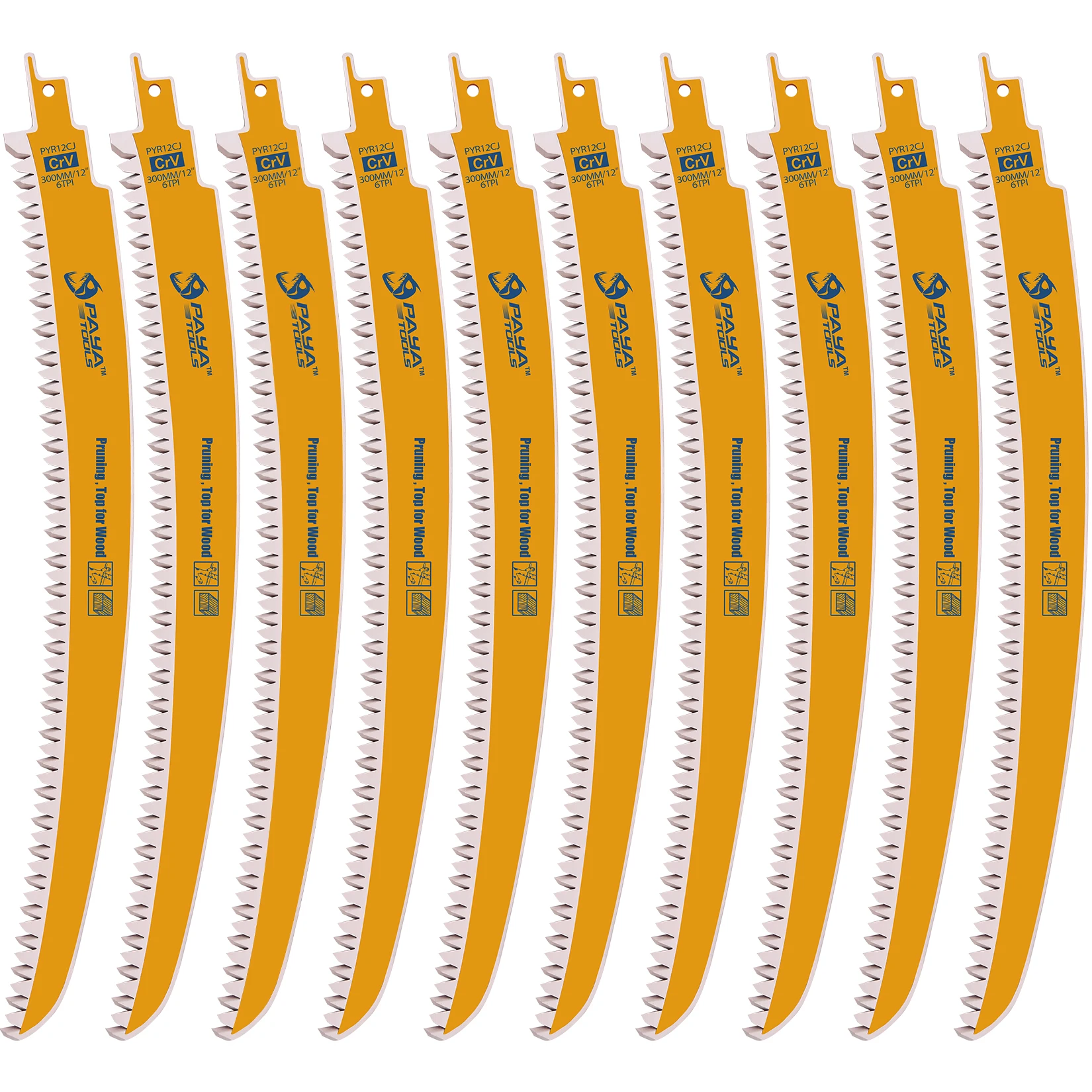 PAYA 12In Curved Pruning Reciprocating Saw Blades Japanese Teeth Three-Side Ground Design Tree Trimming Wood Cut Sabre Saw Blade
PAYA 12In Curved Pruning Reciprocating Saw Blades Japanese Teeth Three-Side Ground Design Tree Trimming Wood Cut Sabre Saw Blade