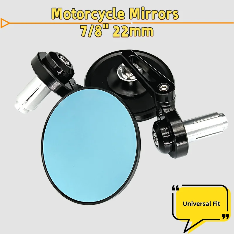 Universal 7/8" 22mm Aluminum Handlebar End Motorcycle Mirrors, Adjustable Side Rear View Mirrors Fit Street Bike Scooter E-Bike
Universal 7/8" 22mm Aluminum Handlebar End Motorcycle Mirrors, Adjustable Side Rear View Mirrors Fit Street Bike Scooter E-Bike
