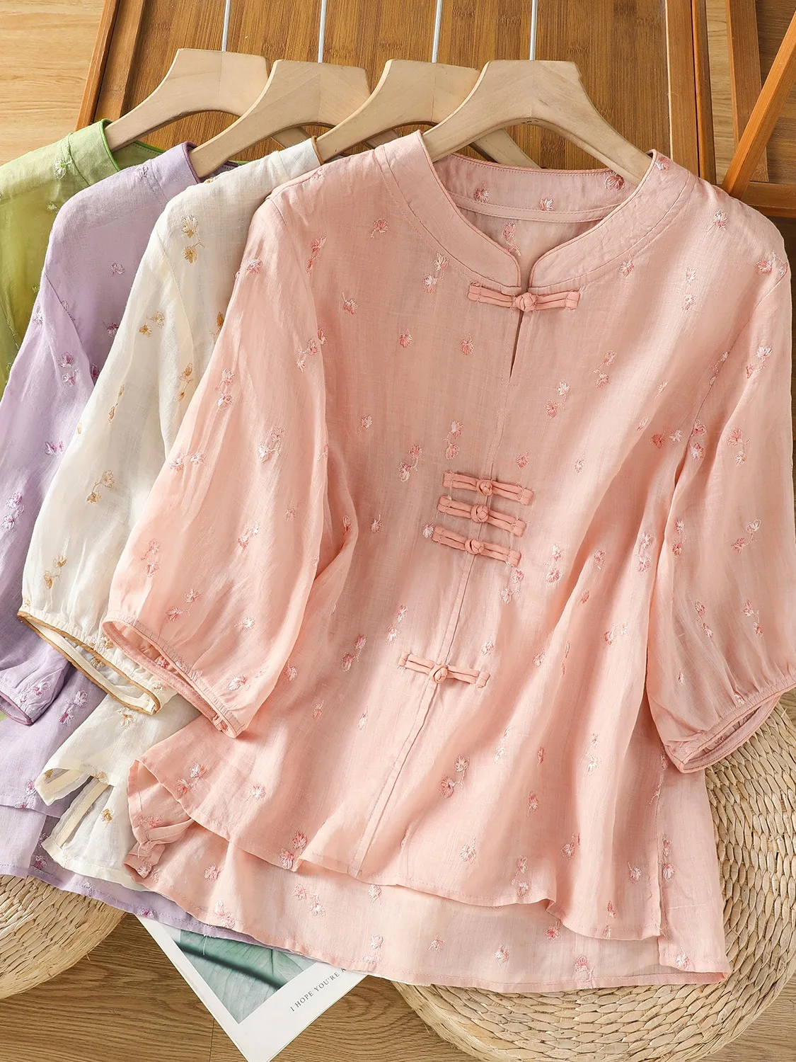 Elegant Light-Weight Silk Shirt Women's Stylish Button-Up Cotton Linen Blouse Summer Chic Anti-Aging Three-Quarter S...
Elegant Light-Weight Silk Shirt Women's Stylish Button-Up Cotton Linen Blouse Summer Chic Anti-Aging Three-Quarter S...