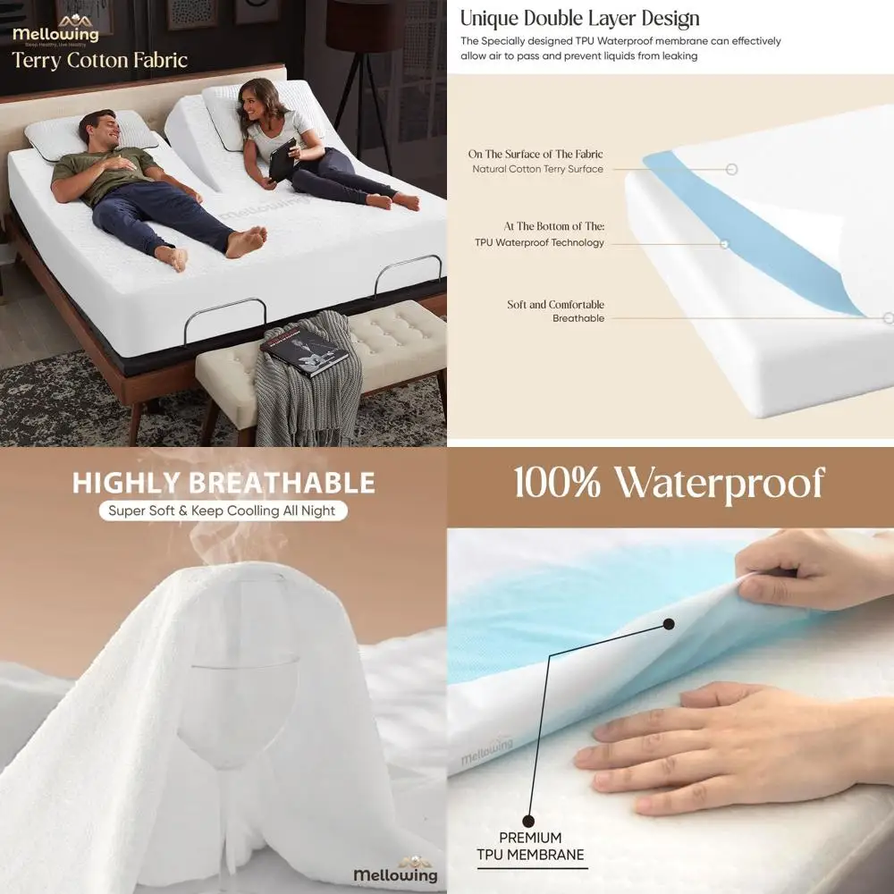 Queen Size 32 Waterproof Breathable Mattress Protector for Adjustable Beds, Fits up to 15 Deep Pockets, Machine Washable
Queen Size 32 Waterproof Breathable Mattress Protector for Adjustable Beds, Fits up to 15 Deep Pockets, Machine Washable