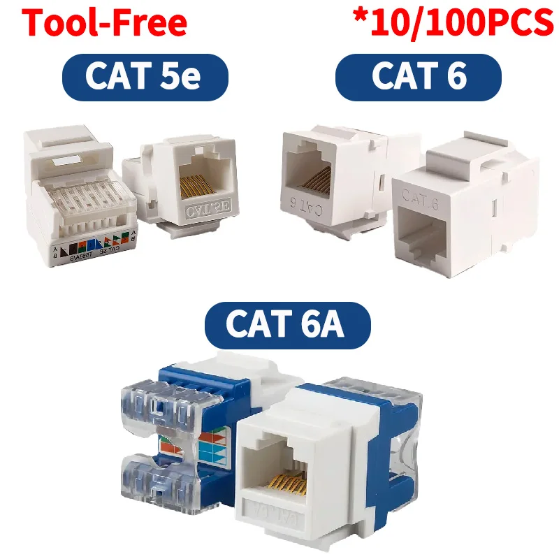 No-Tool Snap-In RJ45 Coupler - CAT6A CAT5E CAT6 Ethernet Socket Wall Plate with 8P8C Port for Network Cabling/Server Room
No-Tool Snap-In RJ45 Coupler - CAT6A CAT5E CAT6 Ethernet Socket Wall Plate with 8P8C Port for Network Cabling/Server Room
