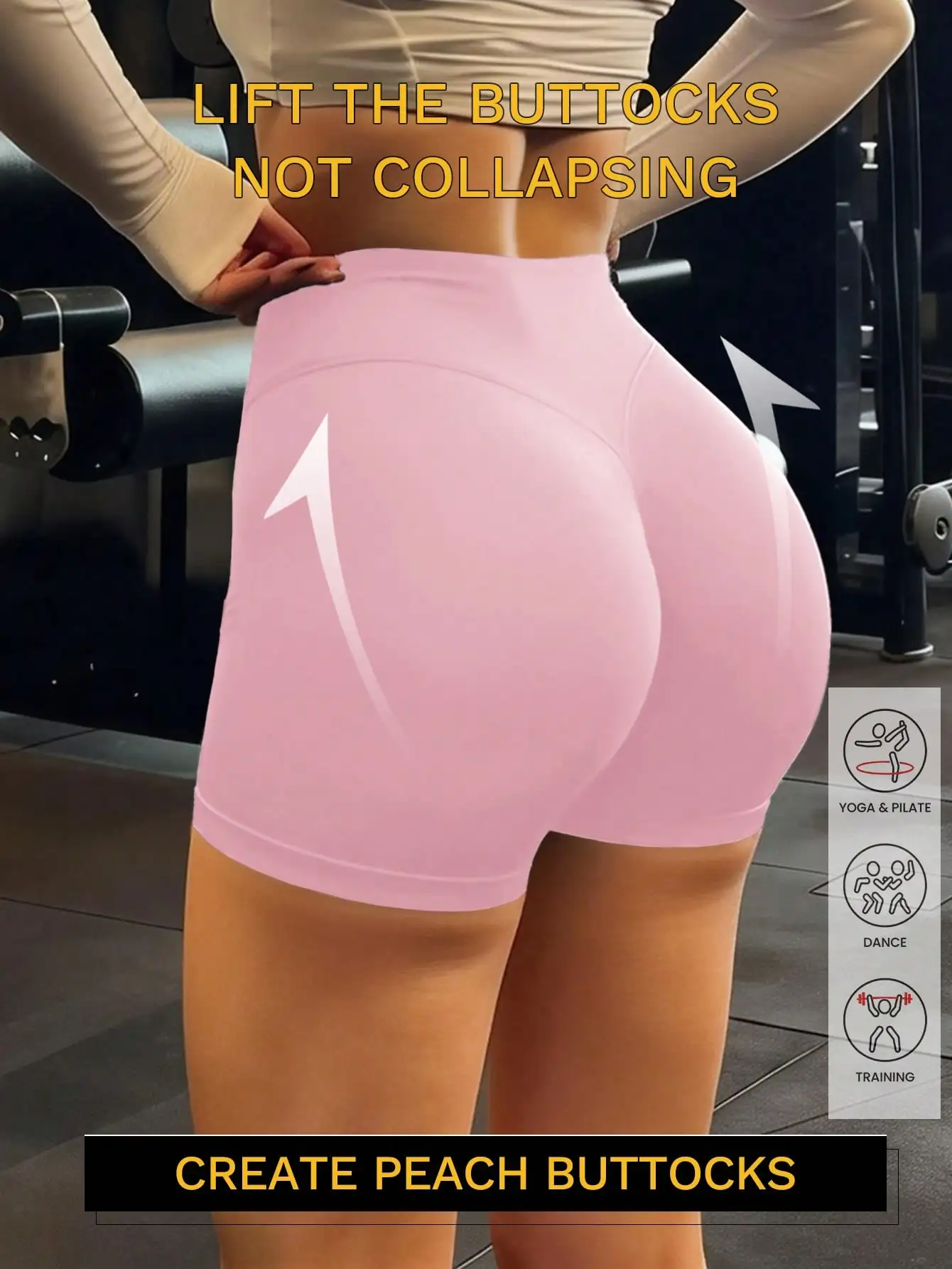 Women's High Waist Compression Shorts, Black Seamless Butt Lifting Sports Shorts, Suitable For Yoga, Running, Fitness, Beach & Vacation
Women's High Waist Compression Shorts, Black Seamless Butt Lifting Sports Shorts, Suitable For Yoga, Running, Fitness, Beach & Vacation