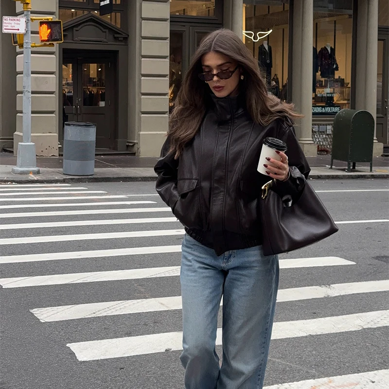 Women's Stand-collar Loose Long Sleeved Jacket Warm Streetwear Coat Date Commuter Clothing 2025 Women's New Casual Clothes
Women's Stand-collar Loose Long Sleeved Jacket Warm Streetwear Coat Date Commuter Clothing 2025 Women's New Casual Clothes