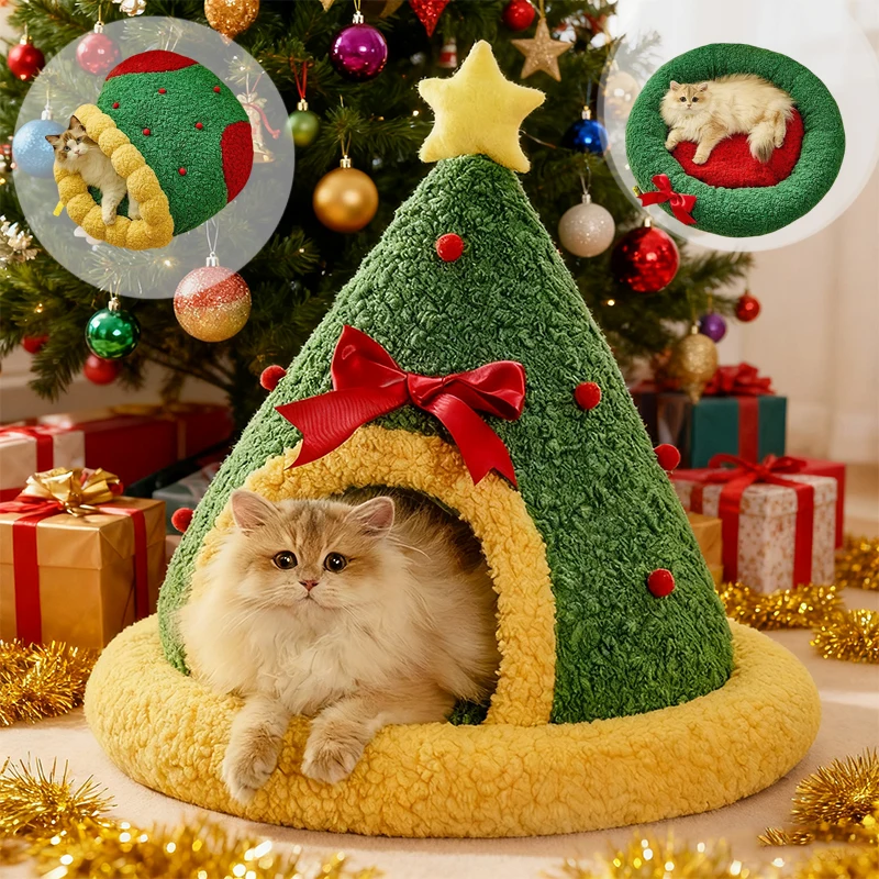Christmas Themed Cat Nest Winter Warm Pet Bed Semi Enclosed Design with Detachable Washable Pad for Medium Small Cats Puppy
Christmas Themed Cat Nest Winter Warm Pet Bed Semi Enclosed Design with Detachable Washable Pad for Medium Small Cats Puppy