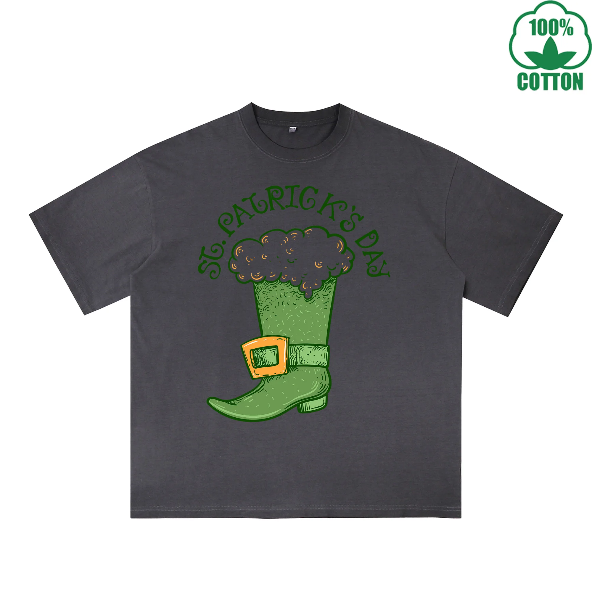 St. Patrick's Day Printed Dirty WashT-Shirt 230G Multicolor Loose Trendy Fashionable 100%Cotton Short Sleeve Top
St. Patrick's Day Printed Dirty WashT-Shirt 230G Multicolor Loose Trendy Fashionable 100%Cotton Short Sleeve Top