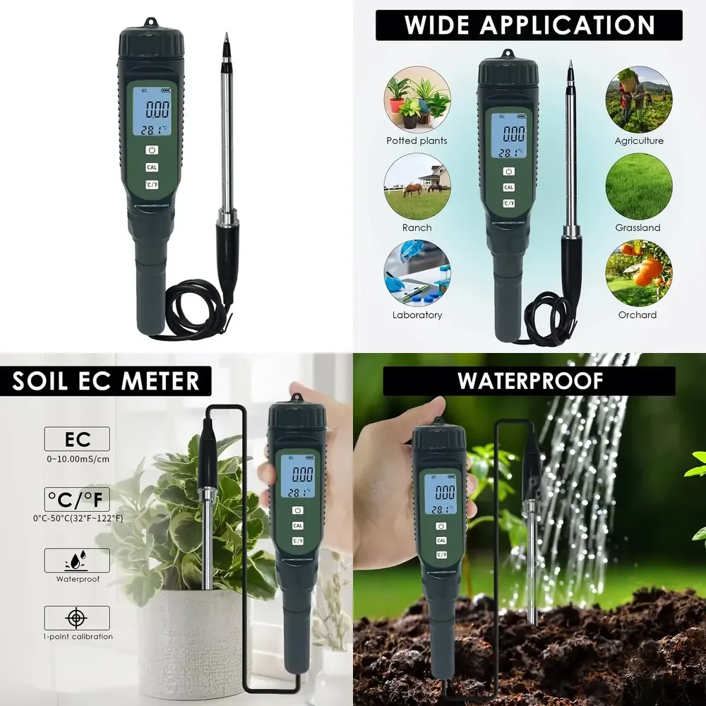 WAP01 EC-817 High Precision Digital EC & Temperature Soil Tester 0-1000 MS/cm Multifunction / for Garden
WAP01 EC-817 High Precision Digital EC & Temperature Soil Tester 0-1000 MS/cm Multifunction / for Garden