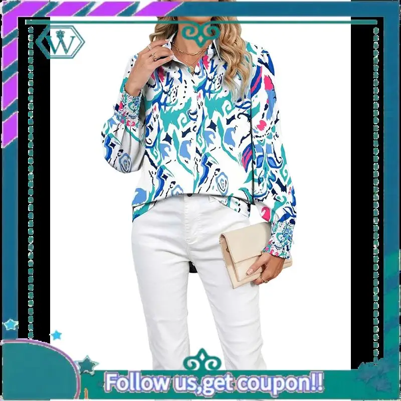 A09P Women 2025 Loose V-Neck Shirts Print Lantern Sleeve Blouse Boho Tops
A09P Women 2025 Loose V-Neck Shirts Print Lantern Sleeve Blouse Boho Tops