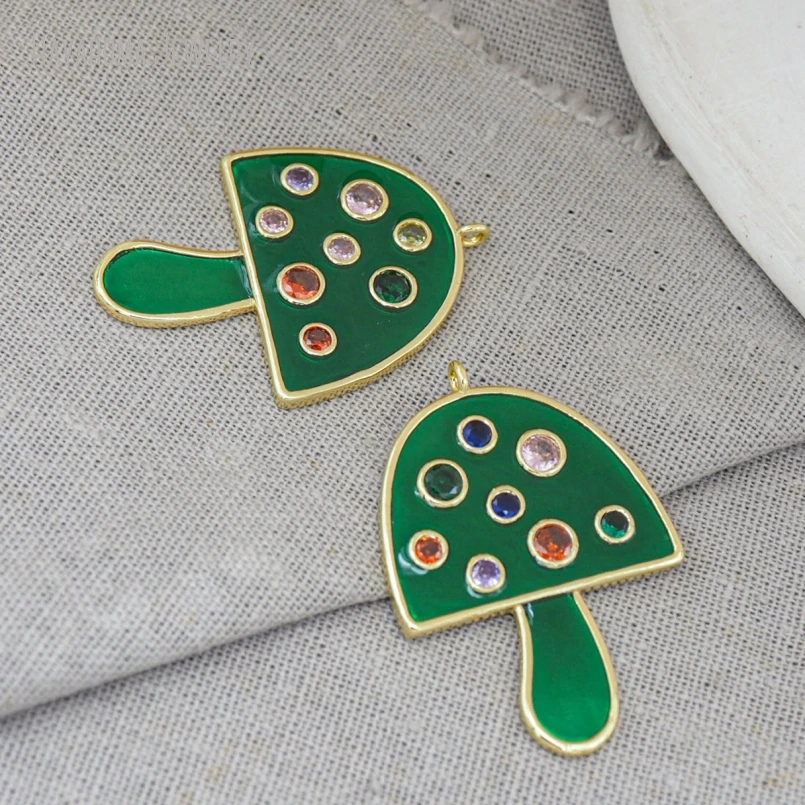 5Pcs Green Enamel Metal Cubic Zirconia Invisible Setting Plant Mushroom Wholesale Copper Jewelry Gold Color Pendant
5Pcs Green Enamel Metal Cubic Zirconia Invisible Setting Plant Mushroom Wholesale Copper Jewelry Gold Color Pendant