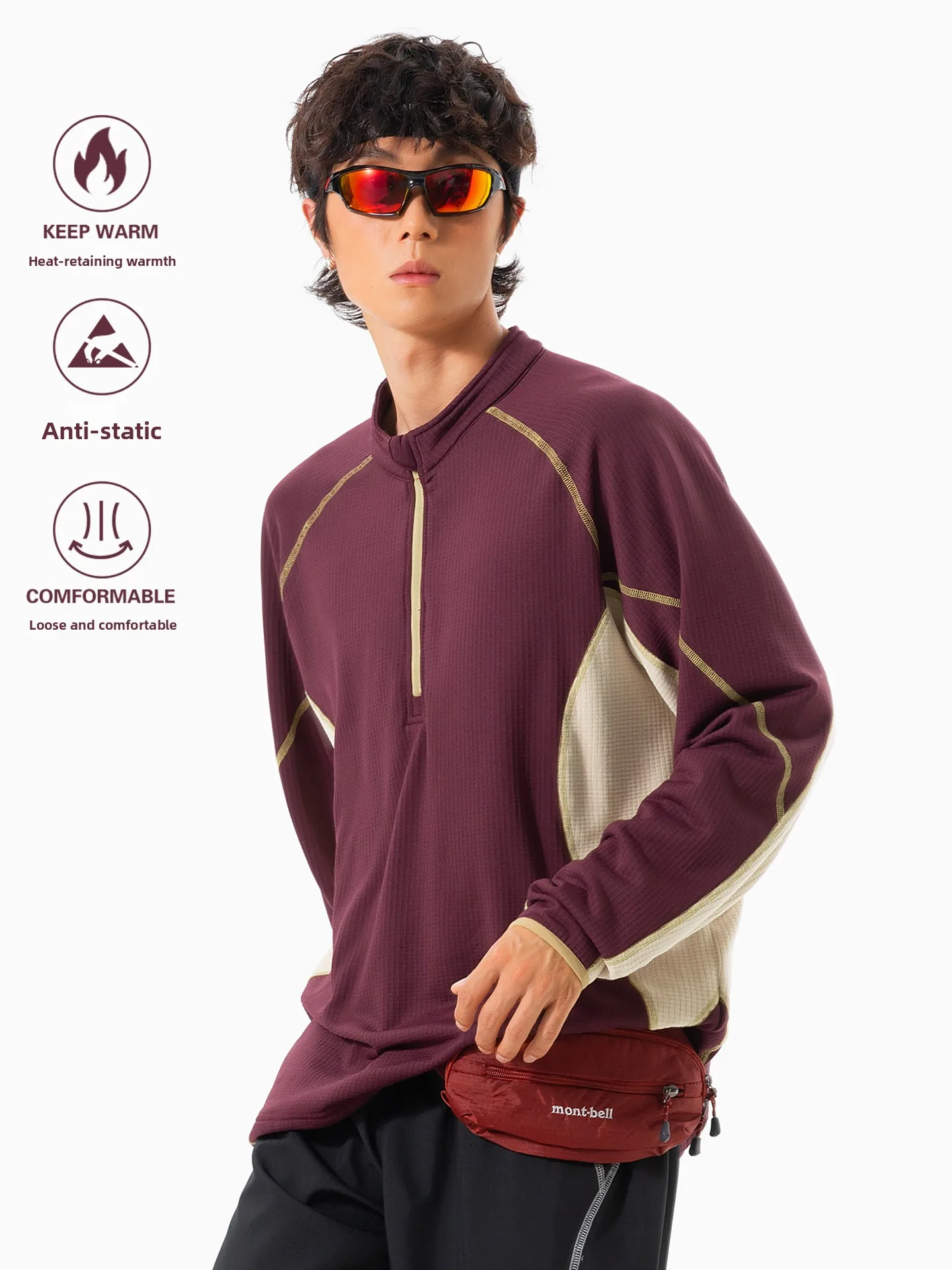 Утепленная футболка с длинным рукавом для активного отдыха, свободного кроя, с молнией, воротником-стойкой, цветными блоками, из флиса и полиэстера.
Утепленная футболка с длинным рукавом для активного отдыха, свободного кроя, с молнией, воротником-стойкой, цветными блоками, из флиса и полиэстера.