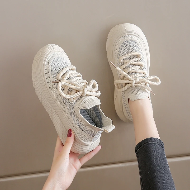 Breathable Knit Platform Sneakers for Women Lightweight Comfortable Walking Shoes 5.5CM Thick Sole Non Slip Athletic Footwear
Breathable Knit Platform Sneakers for Women Lightweight Comfortable Walking Shoes 5.5CM Thick Sole Non Slip Athletic Footwear