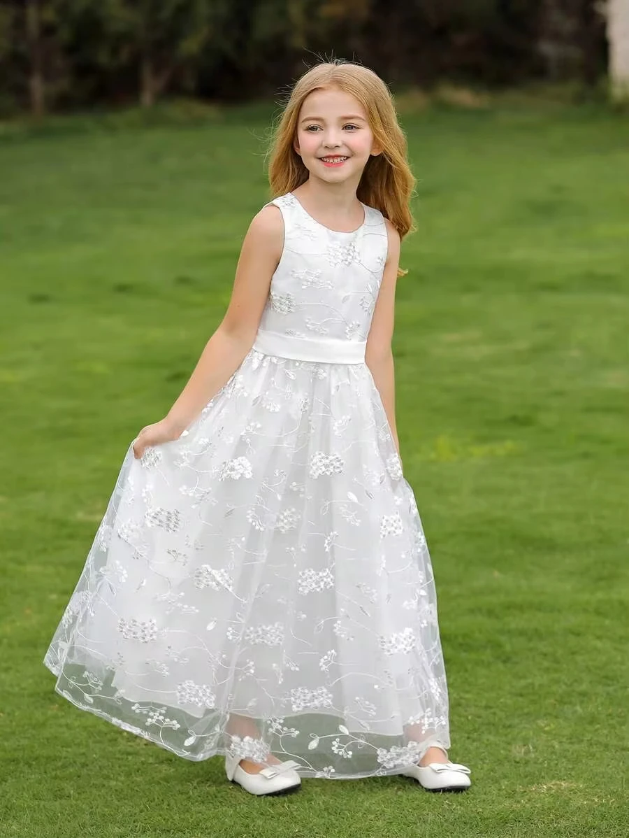 Princess 2-13 Years Dresses Embroidery Lace O-Neck Sleeveless Flower Girl Dress A-Line Floor-Length Kids Wedding Communion Dress
Princess 2-13 Years Dresses Embroidery Lace O-Neck Sleeveless Flower Girl Dress A-Line Floor-Length Kids Wedding Communion Dress