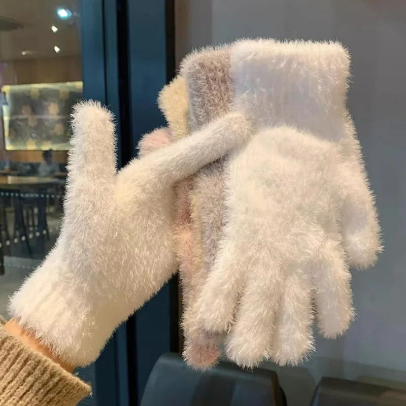 Fashion Winter Mink Velvet Five Finger Gloves Women Solid Color Plush Warm Gloves Girls Outdoors Cycling Mittens Christmas Gifts
Fashion Winter Mink Velvet Five Finger Gloves Women Solid Color Plush Warm Gloves Girls Outdoors Cycling Mittens Christmas Gifts