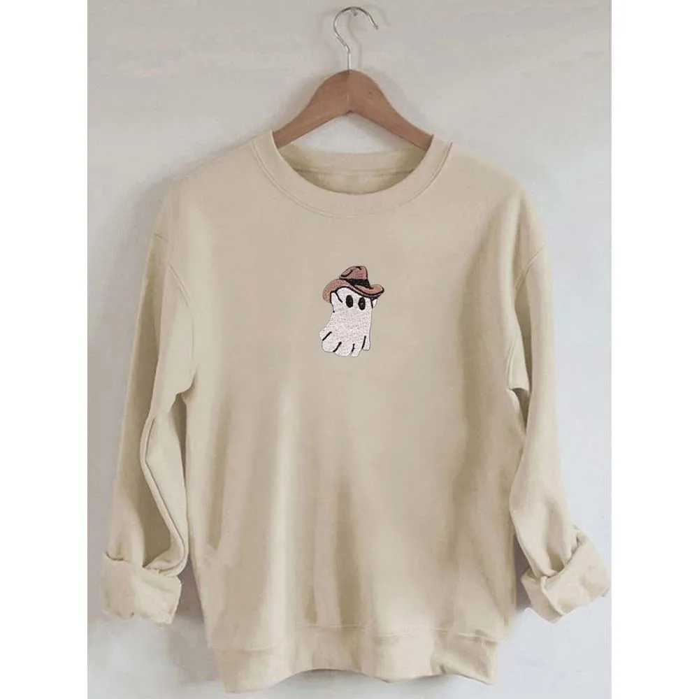 Rheaclots Embroidered Western Ghost Print Women's Cotton Female Cute Long Sleeves Sweatshirt
Rheaclots Embroidered Western Ghost Print Women's Cotton Female Cute Long Sleeves Sweatshirt