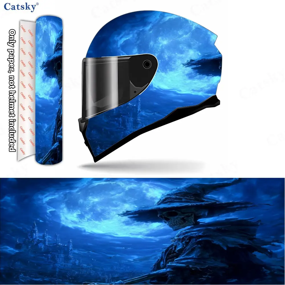 Mysterious Blue Moonlit Witch Shadow Helmet Vinyl Wraps, Waterproof Scratch-Resistant Full Face Helmet Decals, Durable PVC Decor
Mysterious Blue Moonlit Witch Shadow Helmet Vinyl Wraps, Waterproof Scratch-Resistant Full Face Helmet Decals, Durable PVC Decor