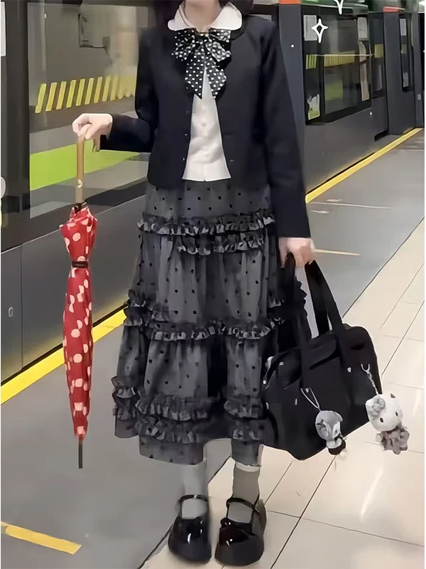 Retro American Polka Dot Wooden Bla Autumn Winter Midi Skirt Women's Loose Slimming A-Line Skirt Casual High Waist
Retro American Polka Dot Wooden Bla Autumn Winter Midi Skirt Women's Loose Slimming A-Line Skirt Casual High Waist