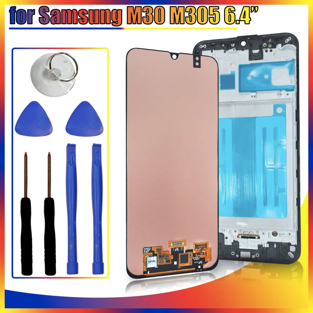 New AMOLED LCD for Samsung M30 M305F 2019 LCD Display Touch Screen Assembly Replacment for Samsung M305F M305DS LCD With Frame
New AMOLED LCD for Samsung M30 M305F 2019 LCD Display Touch Screen Assembly Replacment for Samsung M305F M305DS LCD With Frame