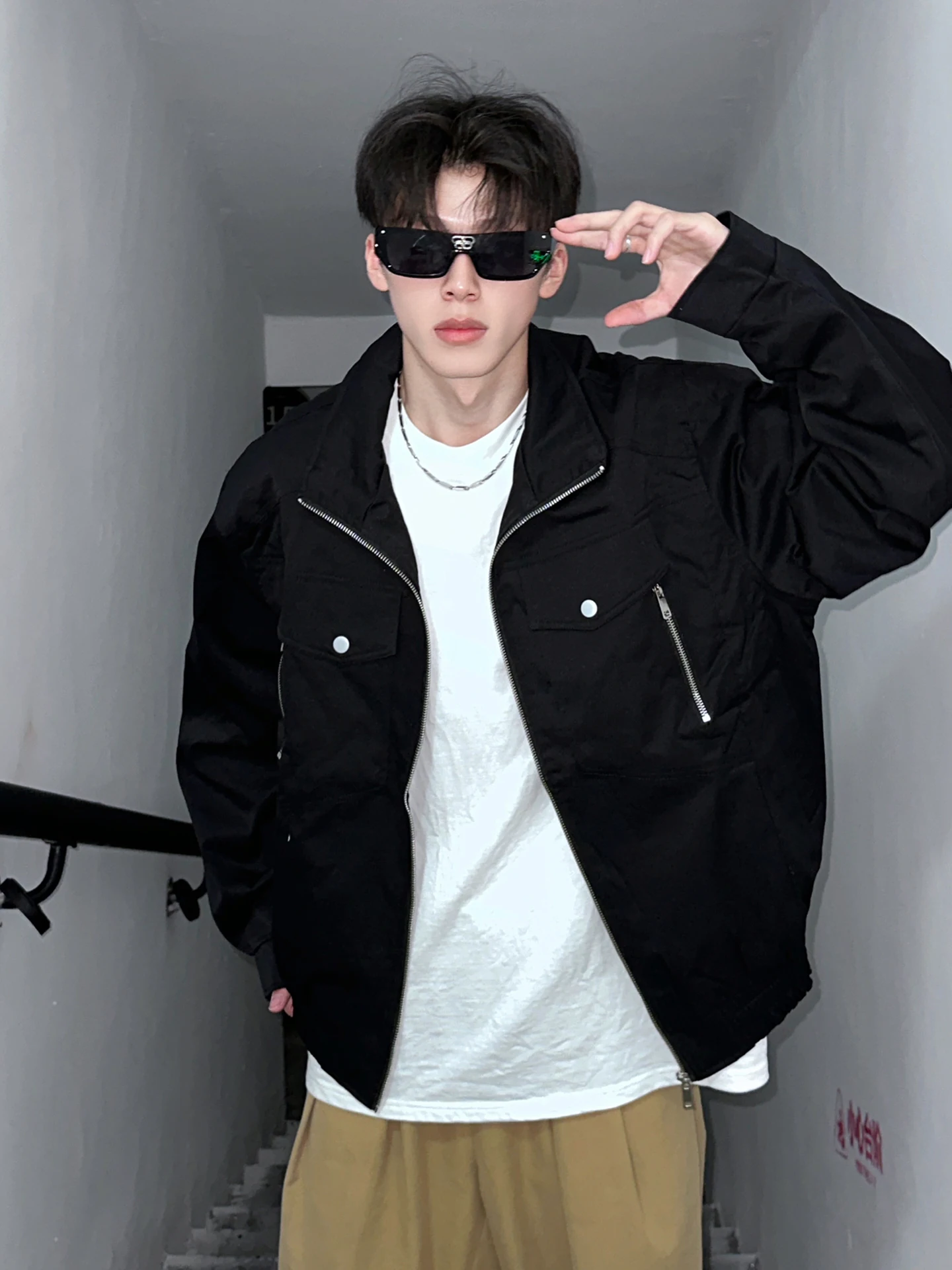 Bla Deconstructed Stand Collar Workwear Jaet Men's ort Sle Pilot Top ort Harington Jaet Casual Commute Wear
Bla Deconstructed Stand Collar Workwear Jaet Men's ort Sle Pilot Top ort Harington Jaet Casual Commute Wear