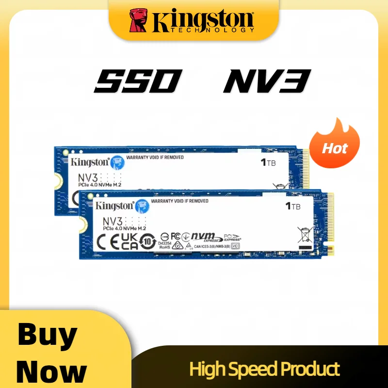 Kingston NV3 M.2 2280 Internal SSD nvme m2 SSD 1TB 2TB 500GB NVMe PCIe Gen 4.0x4 Solid State Drive for Desktop Laptop
Kingston NV3 M.2 2280 Internal SSD nvme m2 SSD 1TB 2TB 500GB NVMe PCIe Gen 4.0x4 Solid State Drive for Desktop Laptop