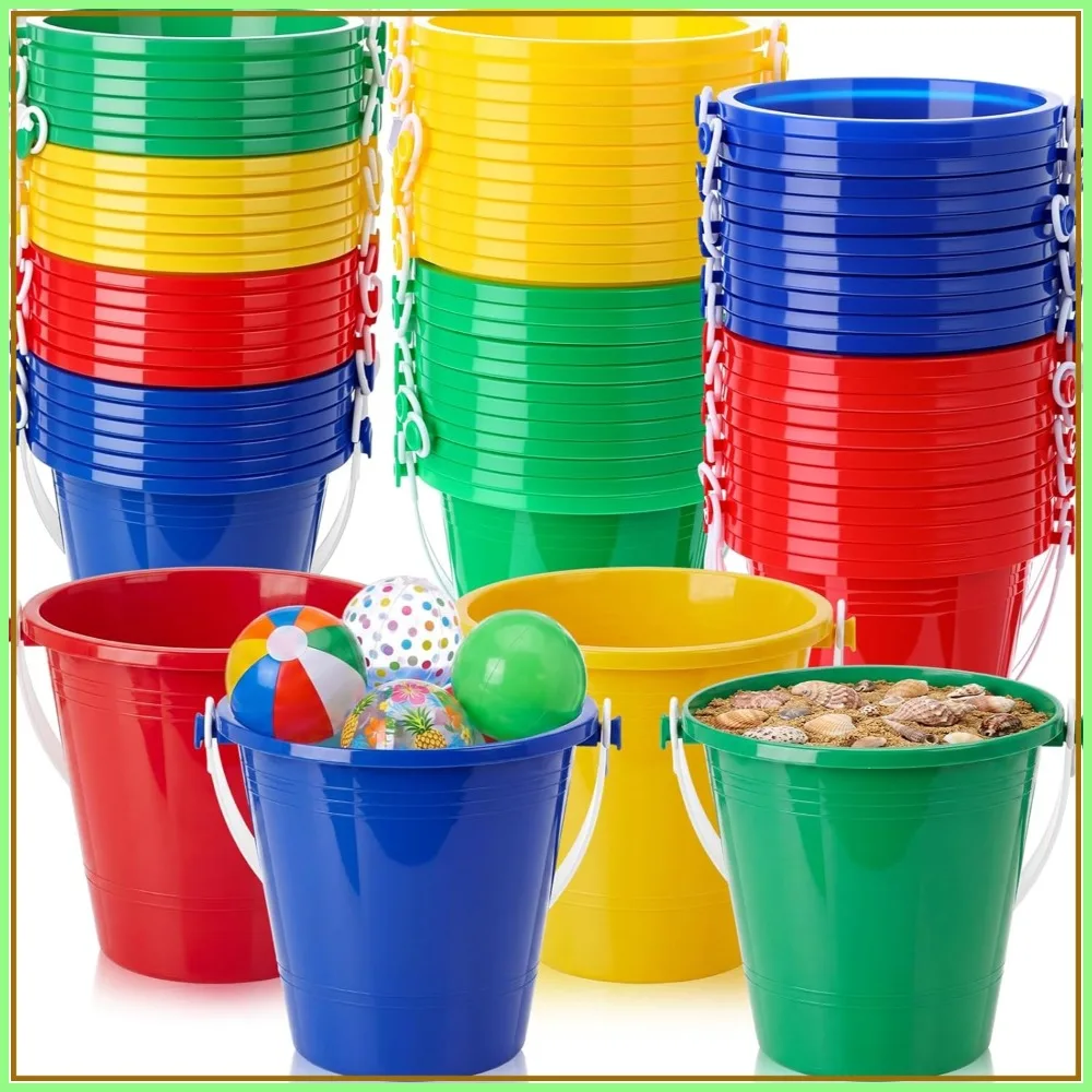 72 Pcs 5 Inch Beach Sand Buckets Bulk Colorful Plastic Pails with Molds for Kids Toddler Summer Pool Party Favors
72 Pcs 5 Inch Beach Sand Buckets Bulk Colorful Plastic Pails with Molds for Kids Toddler Summer Pool Party Favors