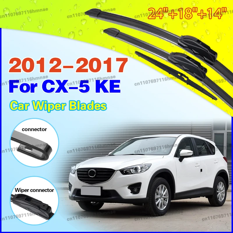For Mazda CX-5 KE 2012-2017 2013 2014 2015 2016 Wiper Front & Rear Wiper Blades Windshield Windscreen Window Brushes 24"+18"+14"
For Mazda CX-5 KE 2012-2017 2013 2014 2015 2016 Wiper Front & Rear Wiper Blades Windshield Windscreen Window Brushes 24"+18"+14"