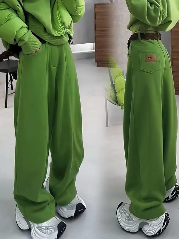 Casual Fce Lined Wide Leg Pants Women's Autumn Winter New Sle Faionable Streetwear High Waist Straight Tube Trousers
Casual Fce Lined Wide Leg Pants Women's Autumn Winter New Sle Faionable Streetwear High Waist Straight Tube Trousers