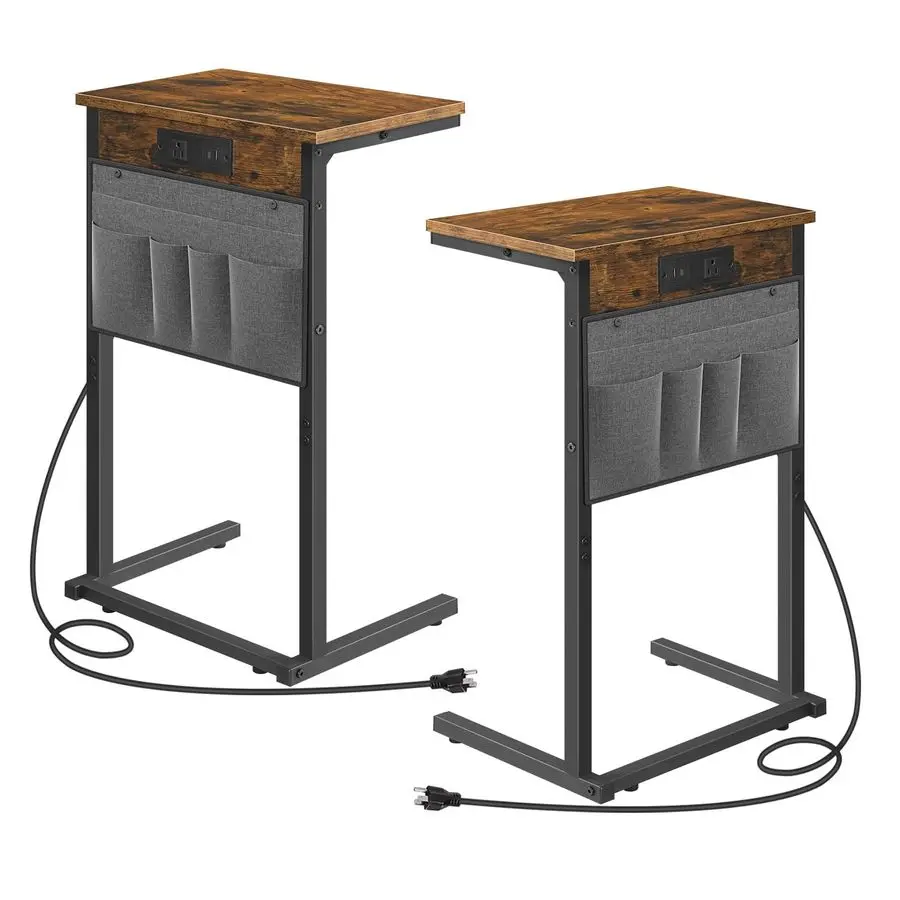 C Shaped End Table Set of 2 with Charging Station, 28 H Couch Side Tables for Small Spaces, Slide Under Sofa Tray Recliner Table
C Shaped End Table Set of 2 with Charging Station, 28 H Couch Side Tables for Small Spaces, Slide Under Sofa Tray Recliner Table