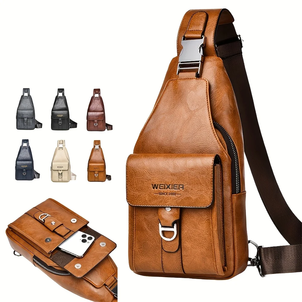 WEIXIER 1PCS Men's New Retro Sports And Leisure Simple Chest Bag, Crossbody Large Capacity Multi Layer High End Men's Multi Functional Crossbody Bag Convenient to Carry for Daily Commuting Waist Bag
WEIXIER 1PCS Men's New Retro Sports And Leisure Simple Chest Bag, Crossbody Large Capacity Multi Layer High End Men's Multi Functional Crossbody Bag Convenient to Carry for Daily Commuting Waist Bag