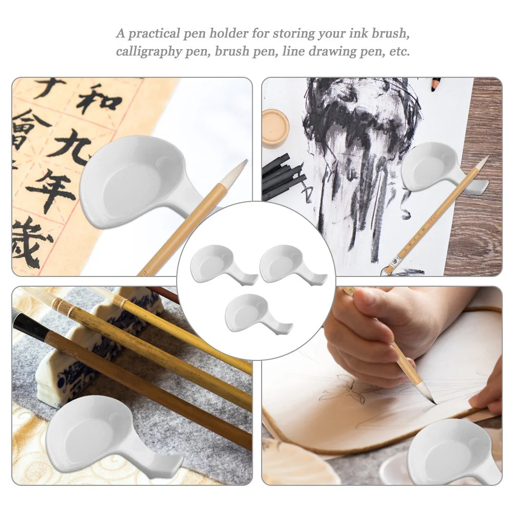 3Pcs Ceramic Calligraphy Pen Holder Durable Brush Rest Multi-Functional Ink Brush Cleaner Stand for Painting and Writing
3Pcs Ceramic Calligraphy Pen Holder Durable Brush Rest Multi-Functional Ink Brush Cleaner Stand for Painting and Writing