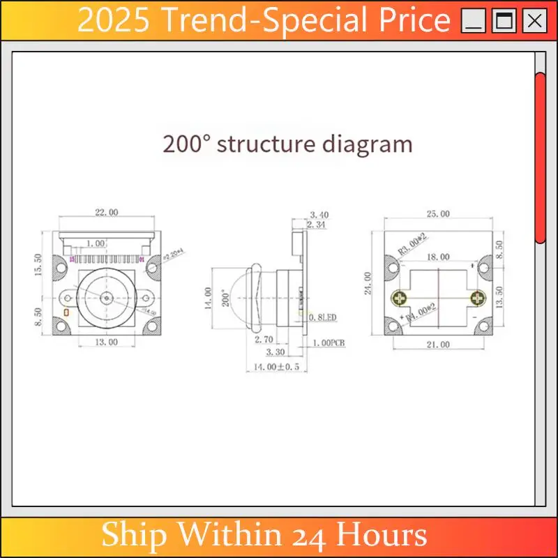 CHYY Top 8MP Camera Module For Raspberry Pi 5 Camera IMX219 200 Degree Viewing Angle CSI Interface Cam
CHYY Top 8MP Camera Module For Raspberry Pi 5 Camera IMX219 200 Degree Viewing Angle CSI Interface Cam