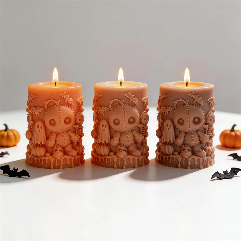 Halloween Skeleton Pillar Candle Mold Haunted House Bat Ghost Skull Pillar Resin Plaster Silicone Mold for Halloween Decor
Halloween Skeleton Pillar Candle Mold Haunted House Bat Ghost Skull Pillar Resin Plaster Silicone Mold for Halloween Decor