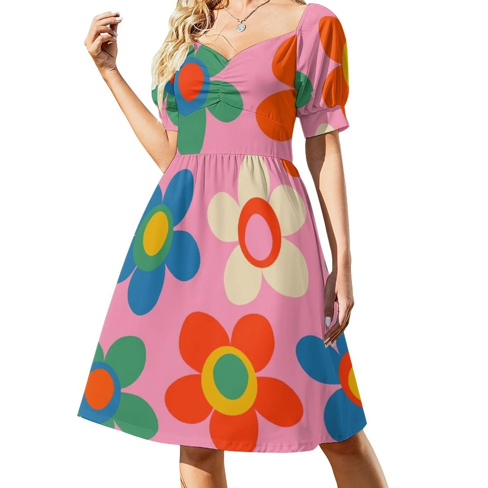 Cheerful Maisie Flowers Colorful Floral Pattern on Pink Short-Sleeved Dress dresses with long sleeves women's dresses luxury
Cheerful Maisie Flowers Colorful Floral Pattern on Pink Short-Sleeved Dress dresses with long sleeves women's dresses luxury