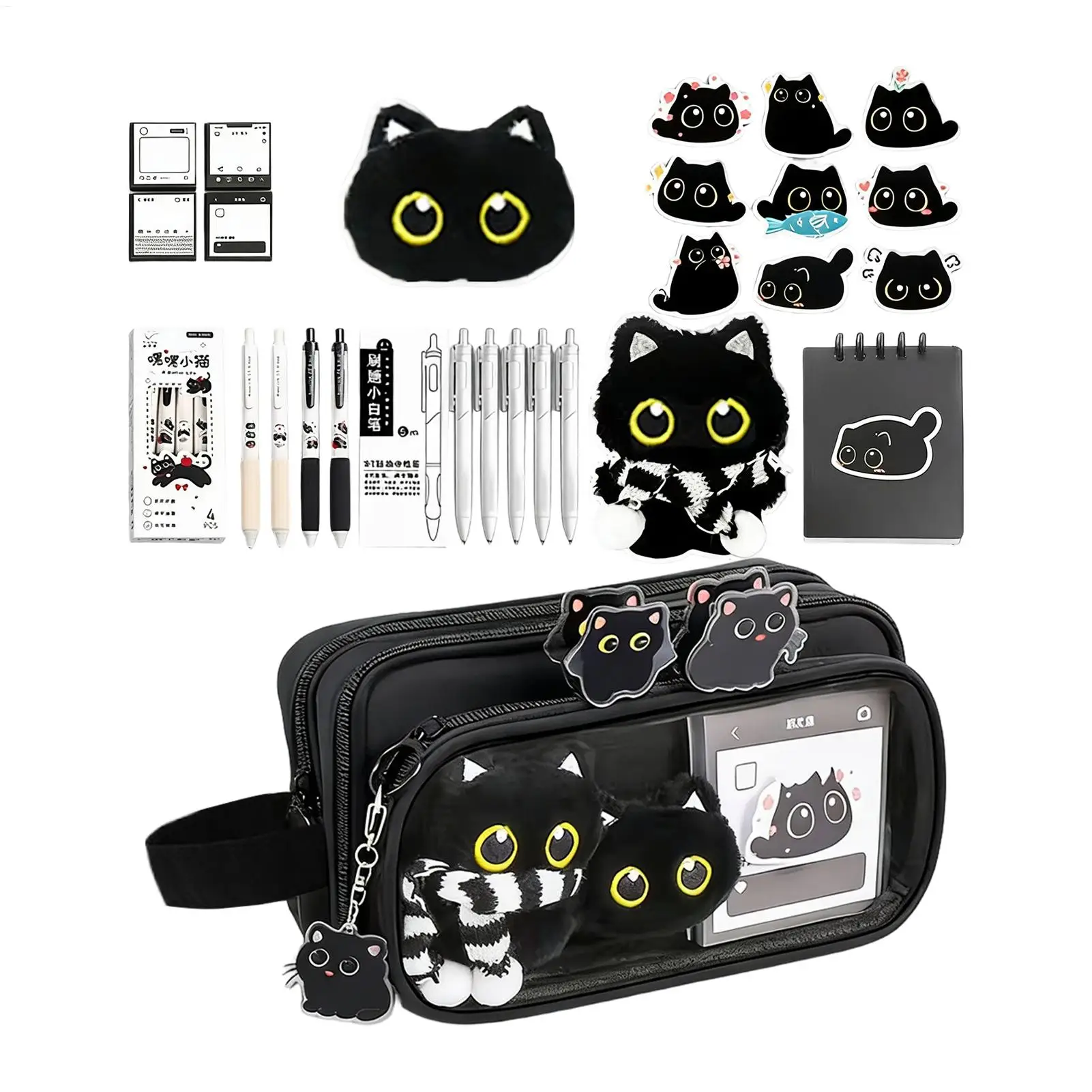 10 Layer Creative Black Cat Design Removable Pencil Case Large Capacity Stationery Case Cute Pencil Case for Student Office
10 Layer Creative Black Cat Design Removable Pencil Case Large Capacity Stationery Case Cute Pencil Case for Student Office