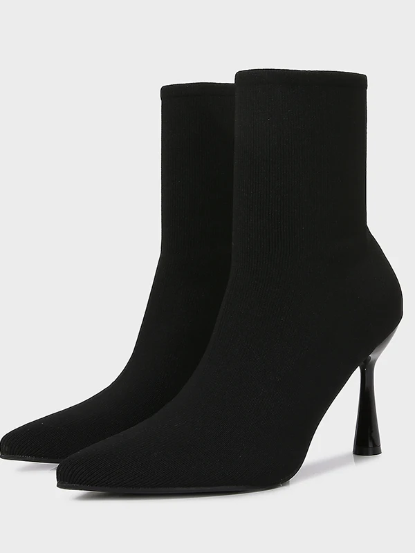 Women's Sock Boots Autumn 2025 New Knitted Slim Fit High Heel Short Boots Pointed Toe Elastic Boot Youth Winter Fashion
Women's Sock Boots Autumn 2025 New Knitted Slim Fit High Heel Short Boots Pointed Toe Elastic Boot Youth Winter Fashion