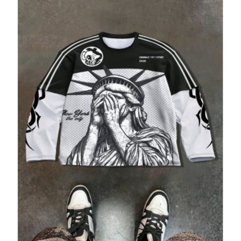 2025 Fashion Street Statue of Liberty Hip Hop T-shirt for Men and Women Oversize Trendy Y2k Short Sleeve 3D Printed Youth
2025 Fashion Street Statue of Liberty Hip Hop T-shirt for Men and Women Oversize Trendy Y2k Short Sleeve 3D Printed Youth