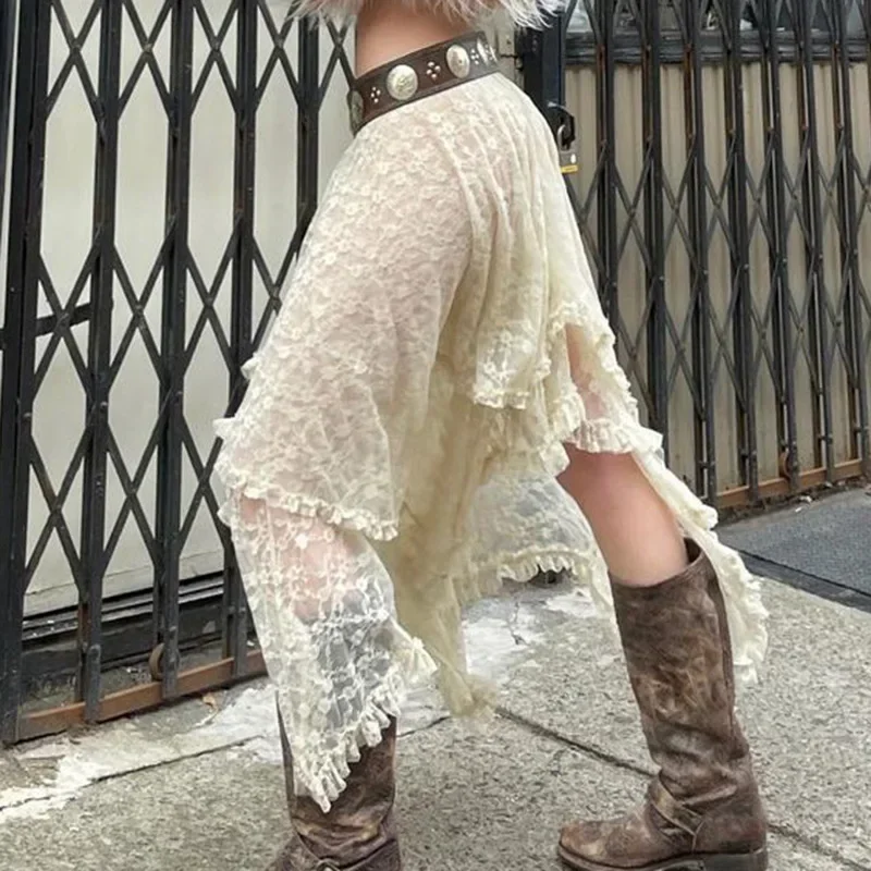 Beige Boho Asymmetrical Lace Trim Midi Skirts Womens Low Waist A Line Vintage Summer Harajuku Holiday Outfits New
Beige Boho Asymmetrical Lace Trim Midi Skirts Womens Low Waist A Line Vintage Summer Harajuku Holiday Outfits New