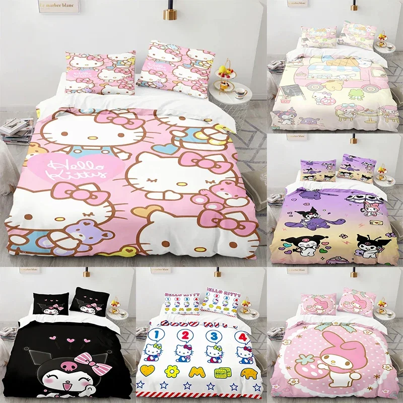 Cartoon Anime Kuromi Bedding Set Hello Kitty Melody Quilt Duvet Cover Pillowcase Kawaii Girls Kids Queen King Bed Set Xmas Gift
Cartoon Anime Kuromi Bedding Set Hello Kitty Melody Quilt Duvet Cover Pillowcase Kawaii Girls Kids Queen King Bed Set Xmas Gift