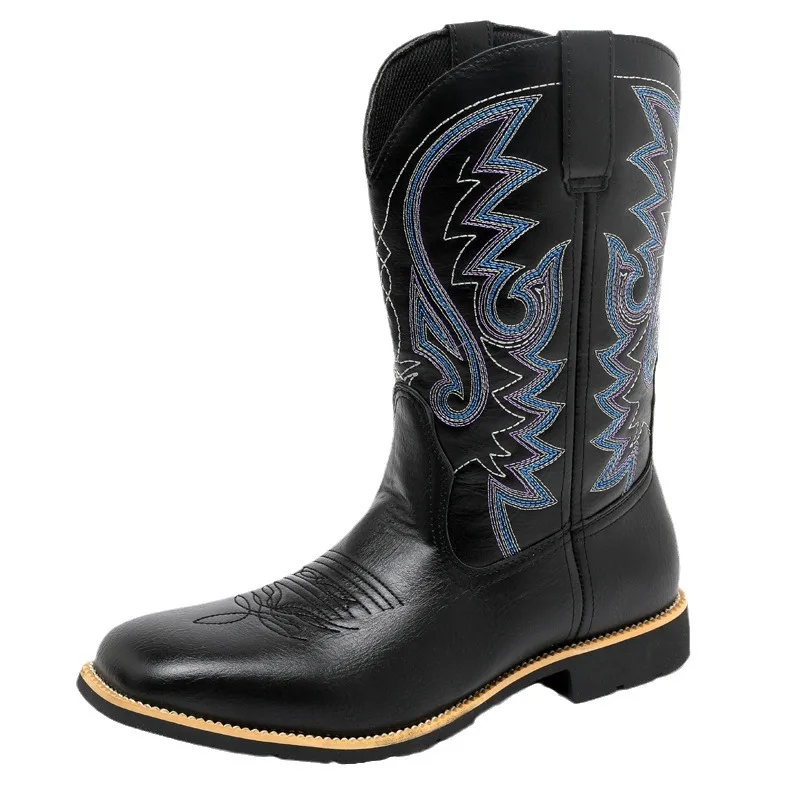 CLAIAMI High Quality Leather Men Embroidered Ridding Boots Western Cowboy Boots Trendy Locomotive Knight Boots for Men Zapatos
CLAIAMI High Quality Leather Men Embroidered Ridding Boots Western Cowboy Boots Trendy Locomotive Knight Boots for Men Zapatos