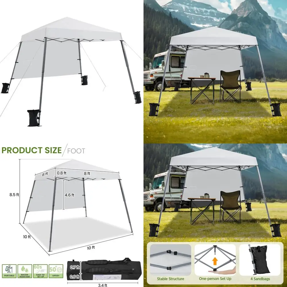 Портативная всплывающая палатка с навесом 10x10 и рюкзаком, складное укрытие, удобная установка, легкая конструкция наклонных ножках для мероприятий на открытом воздухе
Портативная всплывающая палатка с навесом 10x10 и рюкзаком, складное укрытие, удобная установка, легкая конструкция наклонных ножках для мероприятий на открытом воздухе