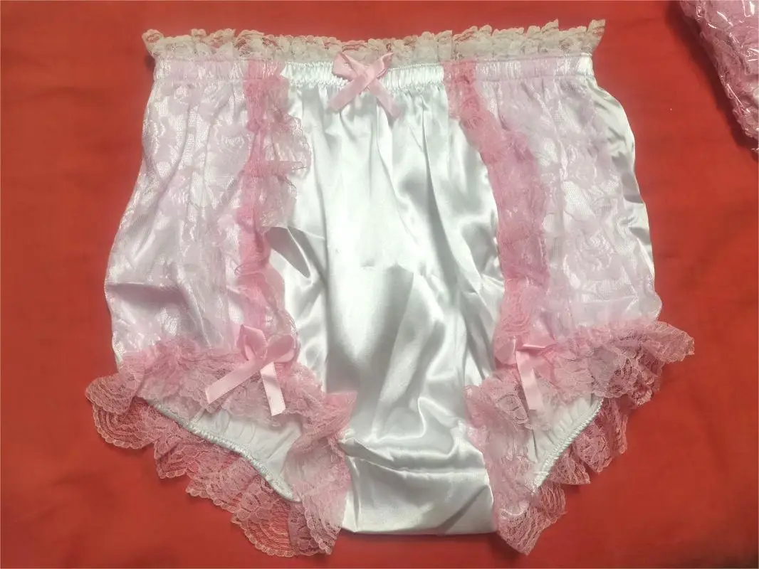French Sexy Adult Customized Fetishist Crossdressing Sissy White Satin with Pink Lace Lace Embedding Elastic Waist Shorts
French Sexy Adult Customized Fetishist Crossdressing Sissy White Satin with Pink Lace Lace Embedding Elastic Waist Shorts