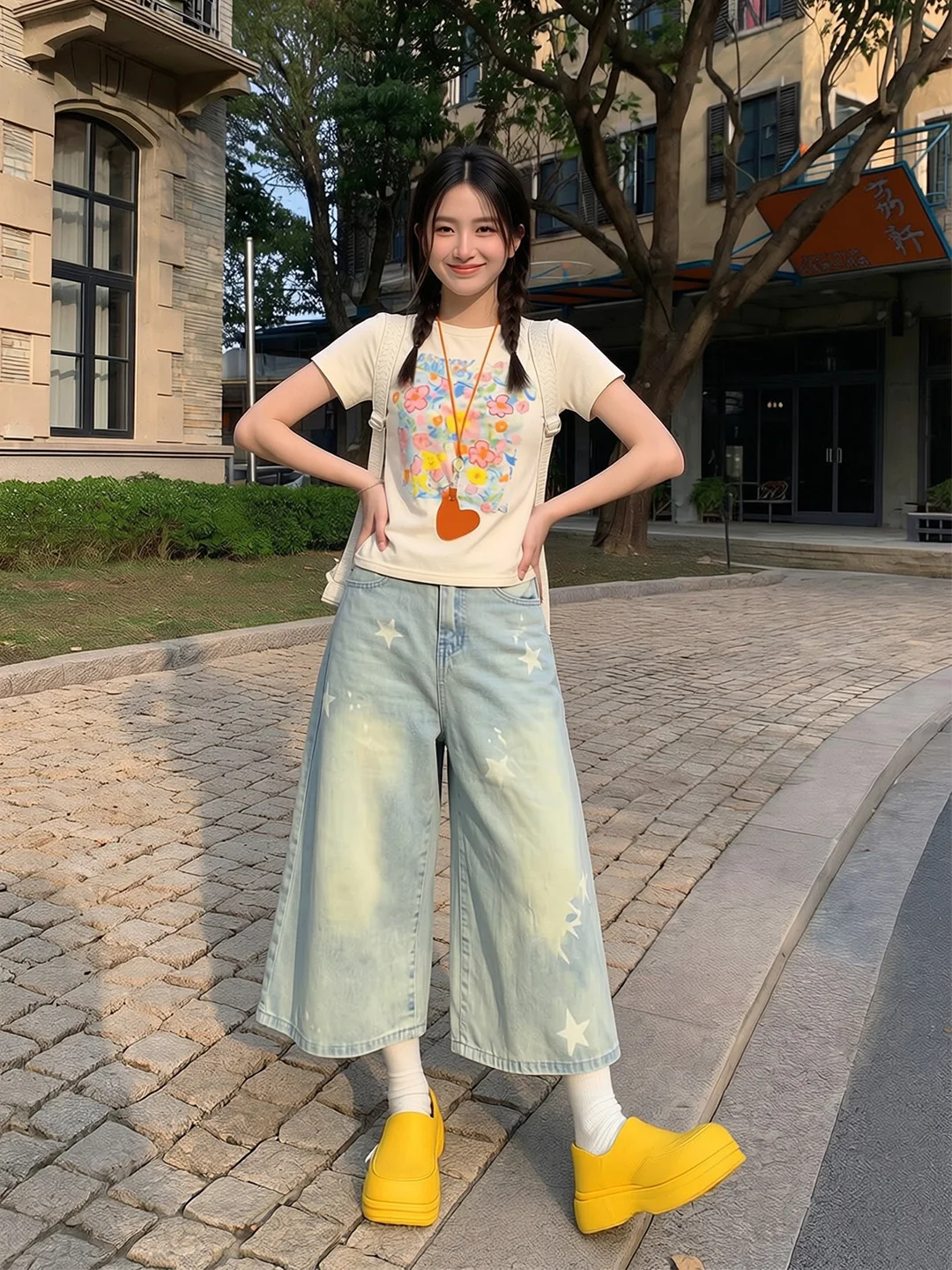 Loose Fit Star Print High Waist American Style Summer Denim Jeans Women's Thin Wide Leg Pants Casual Straight Cut Trousers
Loose Fit Star Print High Waist American Style Summer Denim Jeans Women's Thin Wide Leg Pants Casual Straight Cut Trousers