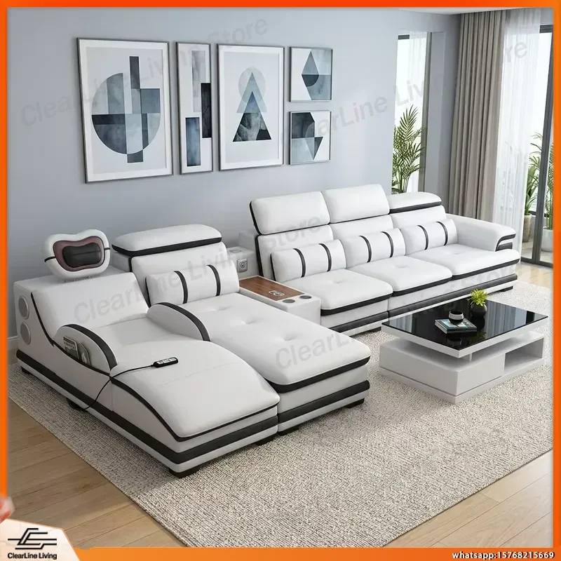 Modern White Black Modular Leather Sofa for Living Room Abstract Art Style Luxury Sectional Couch Home Furniture Sofa Set
Modern White Black Modular Leather Sofa for Living Room Abstract Art Style Luxury Sectional Couch Home Furniture Sofa Set